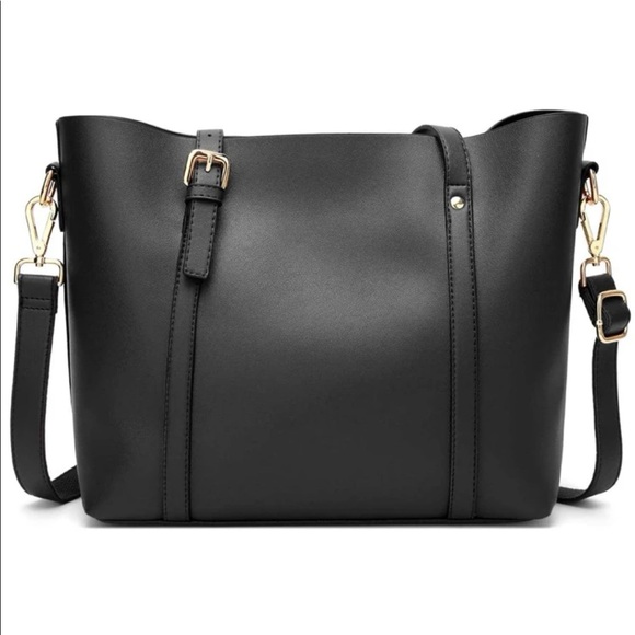 Black medium shoulder bag. - Picture 4 of 12